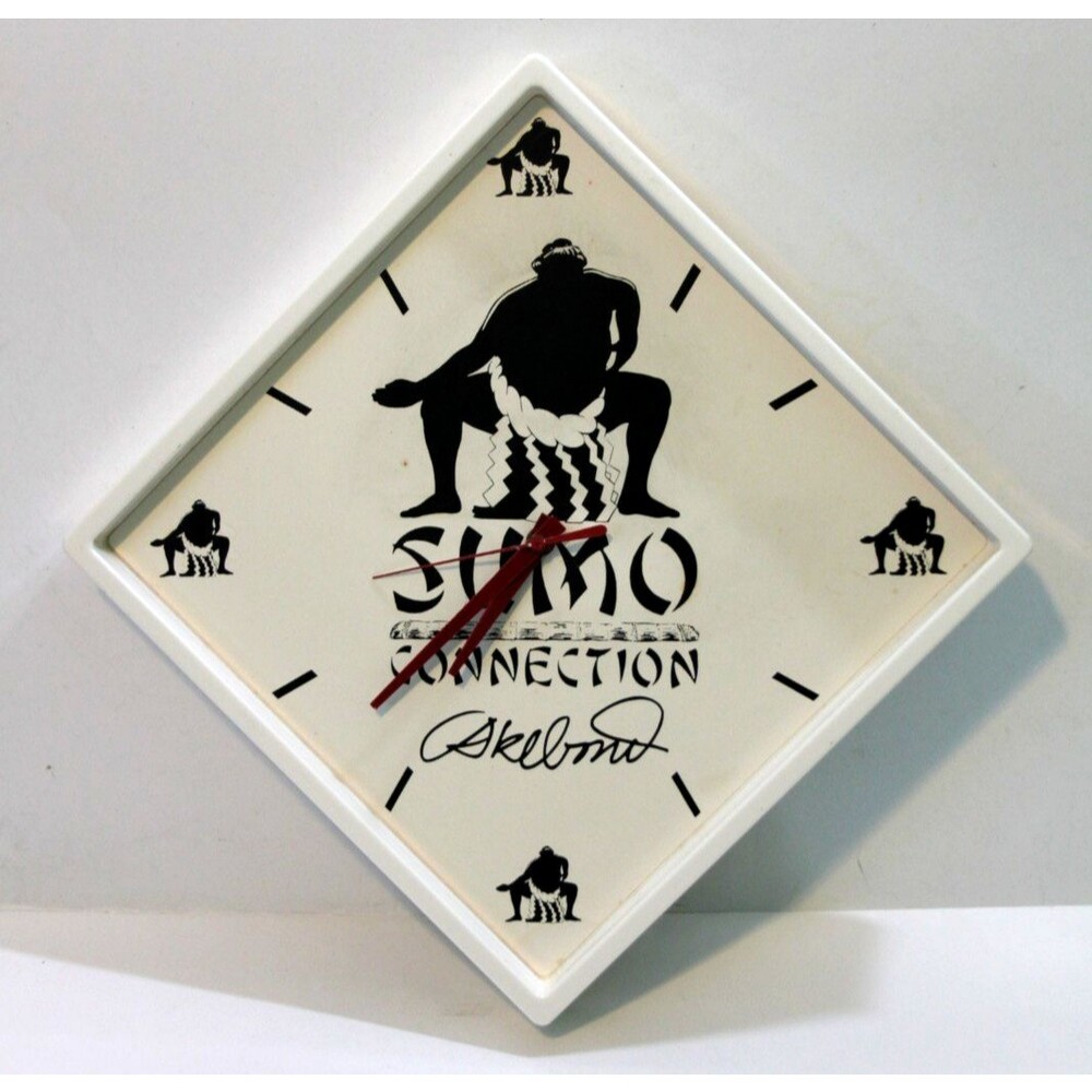 Vintage Sumo Wall Clock Signed Akebono Sumo Connection Japan Rare Not Working